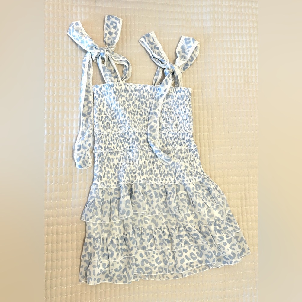 Ruffle cheetah print mini dress